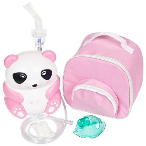 Drive Medical Pediatric Panda Compressor Nebulizer with Carry Bag, Reusable and Disposable Kit, Pink