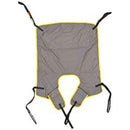 Close-up of breathable mesh and reinforced webbing on Hoyer Quick Fit Deluxe Sling for patient comfort, Moovkart
