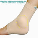 Close-up of PediFix ankle sleeve showing stretch fabric and gel padding for friction relief, Moovkar