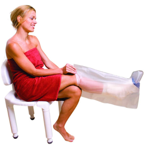 Carex EZ Stretch Cast Protector Leg Cover – Waterproof, reusable cover for leg cast protection during showers, Moovkart.