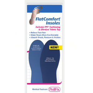 PediFix FlatComfort Insoles with PPT Cushioning for Pain Relief, and Foot Support Hover