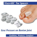 PediFix Visco-GEL Stay-Put Toe Spacers with comfort gel loop for bunion support. Moovkart