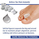 PediFix Visco‑GEL Stay‑Put Toe Spacers, Gel Loop Secures and Aligns Toes, Large