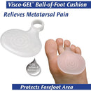 PediFix Visco-GEL Metatarsal Pad, Large Right, Toe Loop Gel Cushion for Forefoot Pain Relief