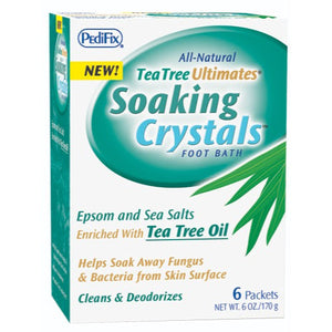 PediFix Tea Tree Ultimates Soothing Crystals, 1 Ounce Packets, Pack of 6