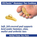 PediFix Visco-GEL Hammer Toe Cushion, Medium, Right Foot, Felt Covered Pad for Toe Relief and Support