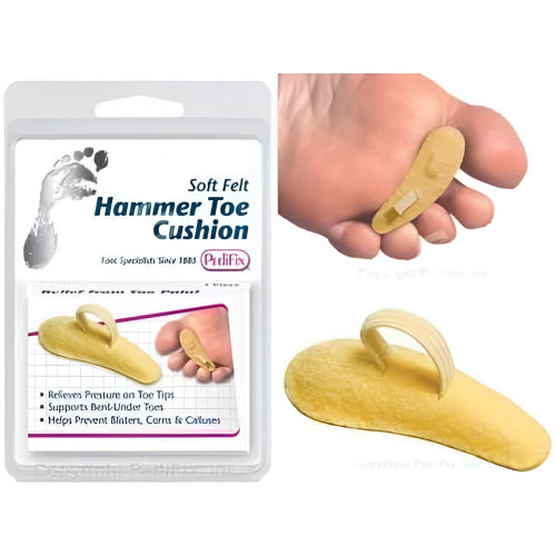 PediFix Hammer Toe Cushion, X-Large, Soft Pad with Adjustable Loop for Forefoot Pain Relief