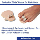PediFix Double Toe Straightener, Adjustable Loop and Dual Layer Cushion for Ball of Foot Pain Relief