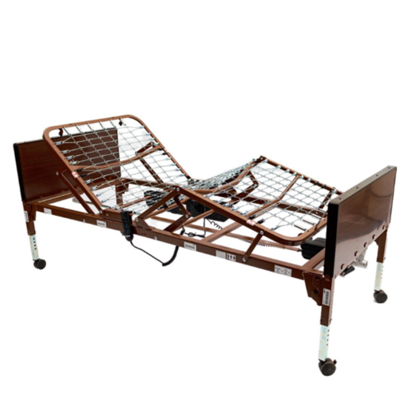 ProBasics full electric bed. Adjustable features, full bed rails, and a durable FiberCore mattress ensure a restful and safe sleep, Moovkart.