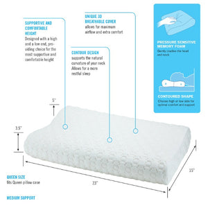 ObusForme Comfort Sleep Contoured Pillow with Ergonomic Neck Support for Restful Sleep Hover