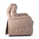 Close-up of USB hand control on Elara Recliner showing intuitive lift and recline buttons, Moovkart