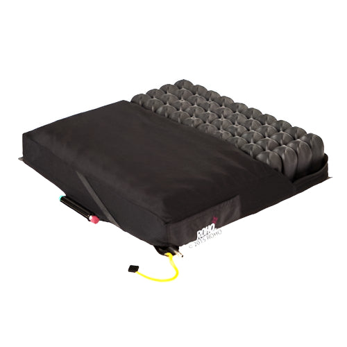 Roho Quadtro High Profile Wheelchair Cushion with ISOFLO Memory Control, offering customizable comfort and cooling air circulation. Moovkart