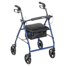 Drive Medical Rollator Aluminum Walker Fold-Up and Removable Back, Blue