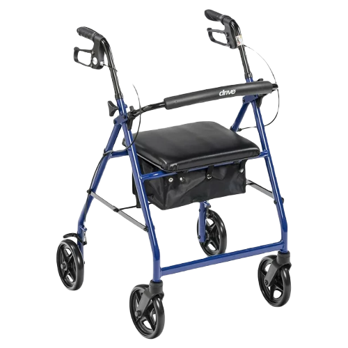 Drive Medical Rollator  Aluminum walker Fold-Up And Removable Back Padded Seat Blue