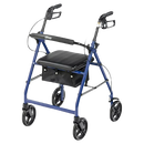 Drive Medical Aluminum Rollator Walker with Fold-Up and Removable Back, Blue