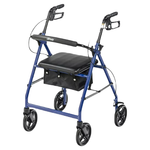 Drive Medical Rollator Aluminum Walker Fold-Up and Removable Back, Blue