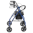 Drive Medical Aluminum Rollator Walker with Fold-Up and Removable Back, Blue
