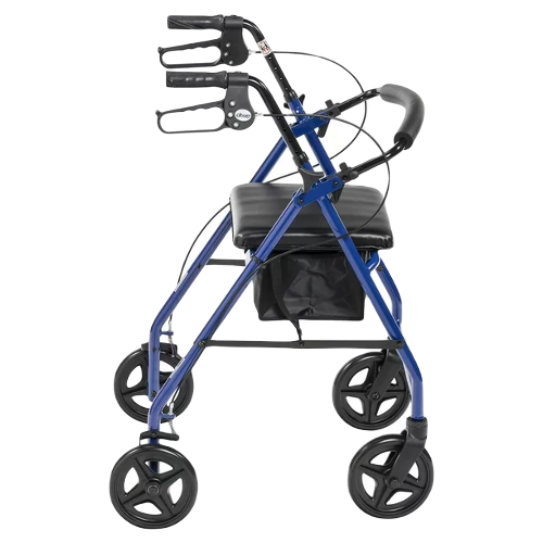 Drive Medical Rollator Aluminum Walker Fold-Up and Removable Back, Blue