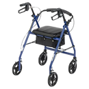 Drive Medical Aluminum Rollator Walker with Fold-Up and Removable Back, Blue