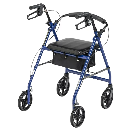 Drive Medical Rollator Aluminum Walker Fold-Up and Removable Back, Blue