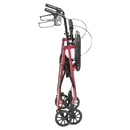 Drive Medical Aluminum Rollator with Fold Up and Removable Back, Red