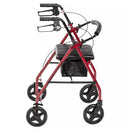 Drive Medical Aluminum Rollator with Fold Up and Removable Back, Red