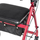 Drive Medical Aluminum Rollator with Fold Up and Removable Back, Red