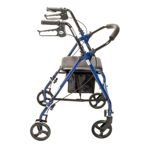 Drive Medical Steel Rollator, 6 Inches Wheels, Blue