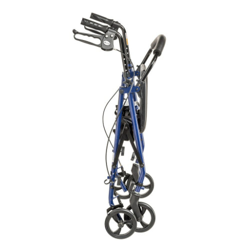 Drive Medical Steel Rollator, 6 Inches Wheels, Blue