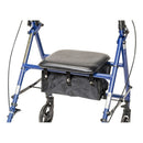Drive Medical Steel Rollator with 6 Inch Wheels and Padded Seat for Comfortable Mobility, Blue