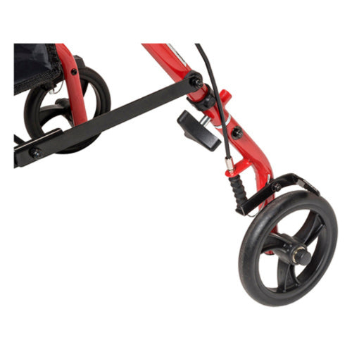 Drive Medical Steel Rollator, 6 Inch Wheels, Red