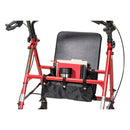 Drive Medical Steel Rollator with 6 Inch Wheels and Padded Seat for Comfortable Support Red