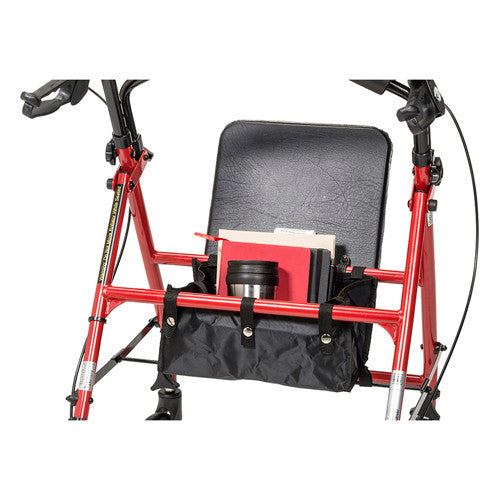Drive Medical Steel Rollator, 6 Inch Wheels, Red