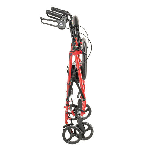 Drive Medical Steel Rollator, 6 Inch Wheels, Red