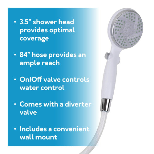 Carex Hand Held Shower Spray and Diverter Valve