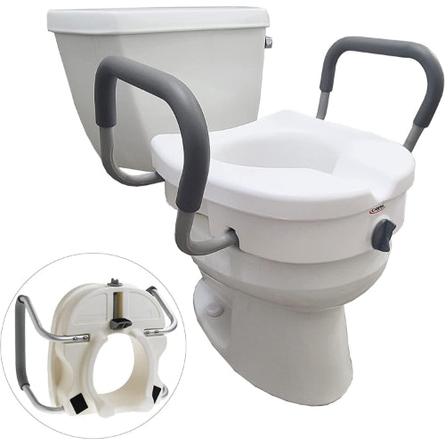 Carex Toilet Seat E-Z Lock with Arms Adjustable Handle Width
