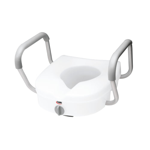 Carex Toilet Seat E-Z Lock with Arms Adjustable Handle Width