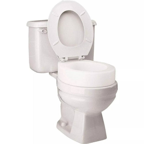 Carex Elongated Raised Toilet Seat, White