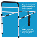 Carex Home Bed Support Rail with Padded Hand Bar and Adjustable Height for Seniors