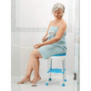 Carex EZ Swivel Shower Stool with 360 Degree Rotating Padded Seat and Storage Tray for Bath Safety