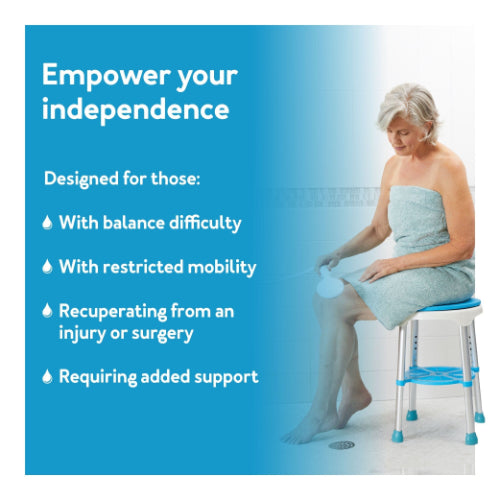 Carex EZ Swivel Bath and Shower Stool Chair with Padded Seat