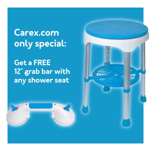 Carex EZ Swivel Bath and Shower Stool Chair with Padded Seat