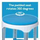 Carex EZ Swivel Shower Stool with 360 Degree Rotating Padded Seat and Storage Tray for Bath Safety
