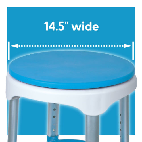Carex EZ Swivel Bath and Shower Stool Chair with Padded Seat