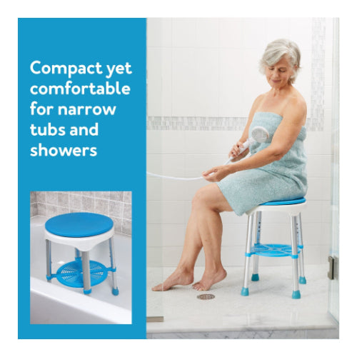 Carex EZ Swivel Bath and Shower Stool Chair with Padded Seat