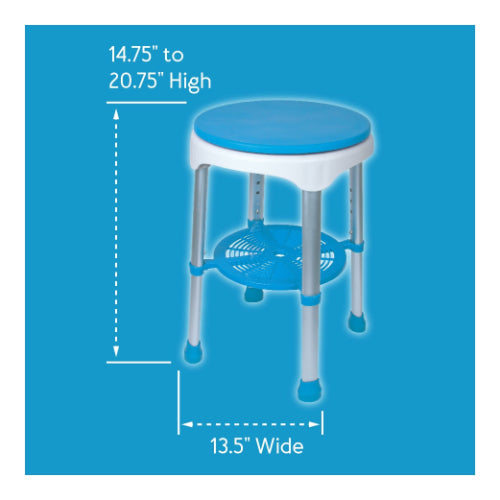 Carex EZ Swivel Bath and Shower Stool Chair with Padded Seat
