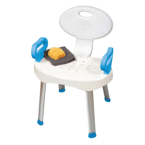 Carex E-Z Bath & Shower Seat with Handles, Height Adjustable, Foldable, Durable & Comfortable for Safety & Support, Moovkart.