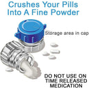 Apex Pill Pulverizer with Wing Grips Storage Compartment and Clear Base for Easy Medication Use