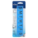 Apex 7 Day Pill Organizer Extra Large, Translucent Blue, Braille, 6.19 x 1.31 x 0.88 Inches