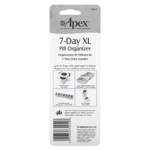Apex 7 Day Pill Organizer Extra Large, Translucent Blue, Braille, 6.19 x 1.31 x 0.88 Inches Hover